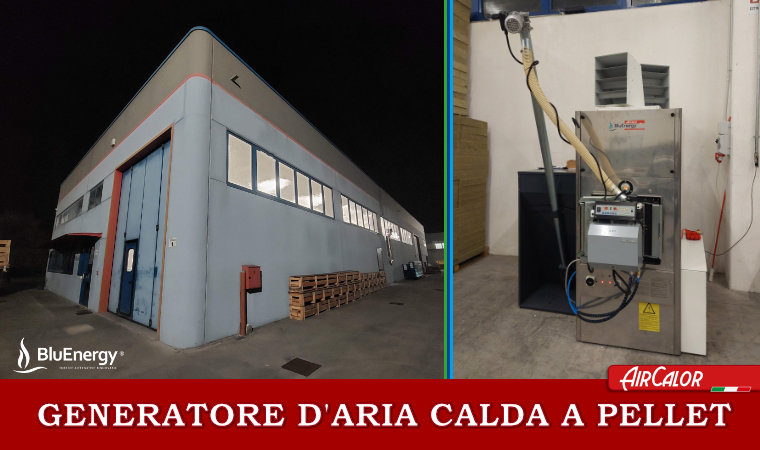 Generator_hot_air_Aircalor_heating_biomass_pellets_rental_industrial_shed_Venice_BluenergySRL