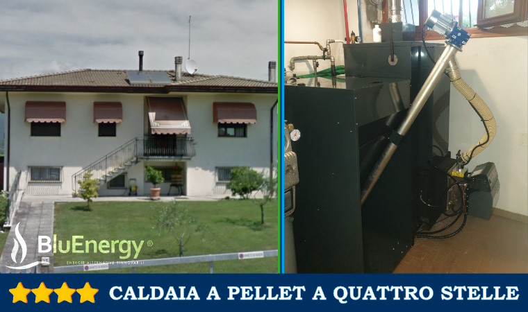 Installation_caldaia_pellet_Blucalor-E_Treviso_with_thermal_count_certification_quattro_stelle